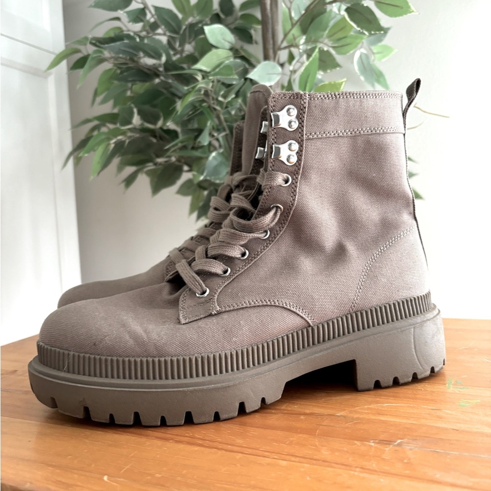 Taupe H&M lace up boots